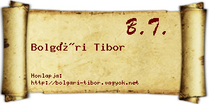 Bolgári Tibor névjegykártya